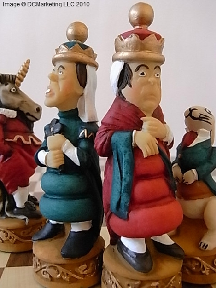 Lewis Carroll Hand Painted Theme Chess Set